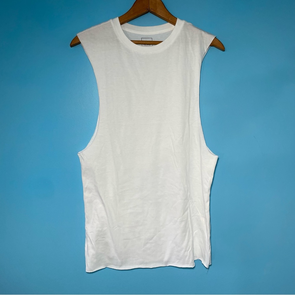 River Island Men White Tank Tank Vest Muscle Tank XS